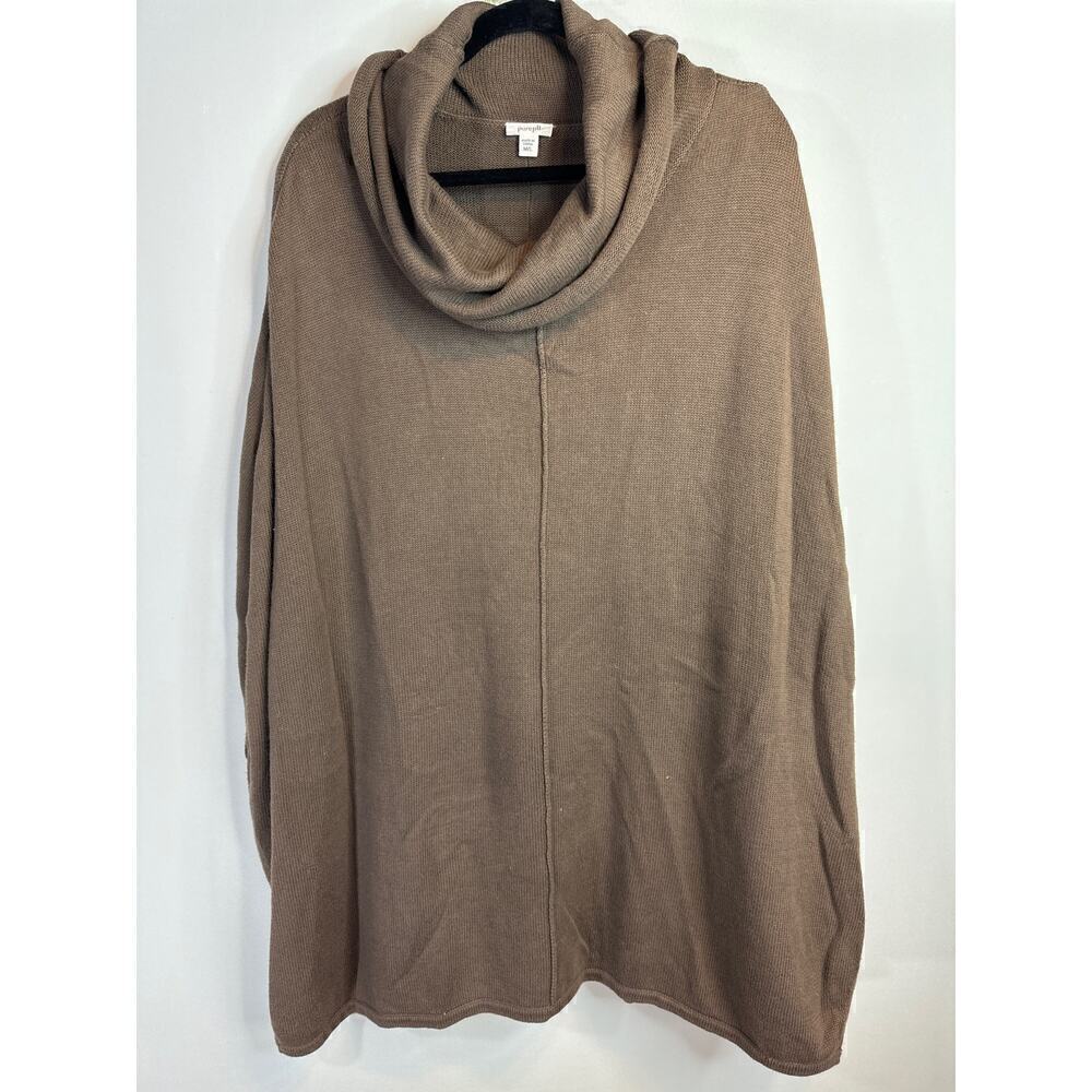 PureJill Brown Cotton & Cashmere Turtle Neck Pullover Sweater Size M‎ /L